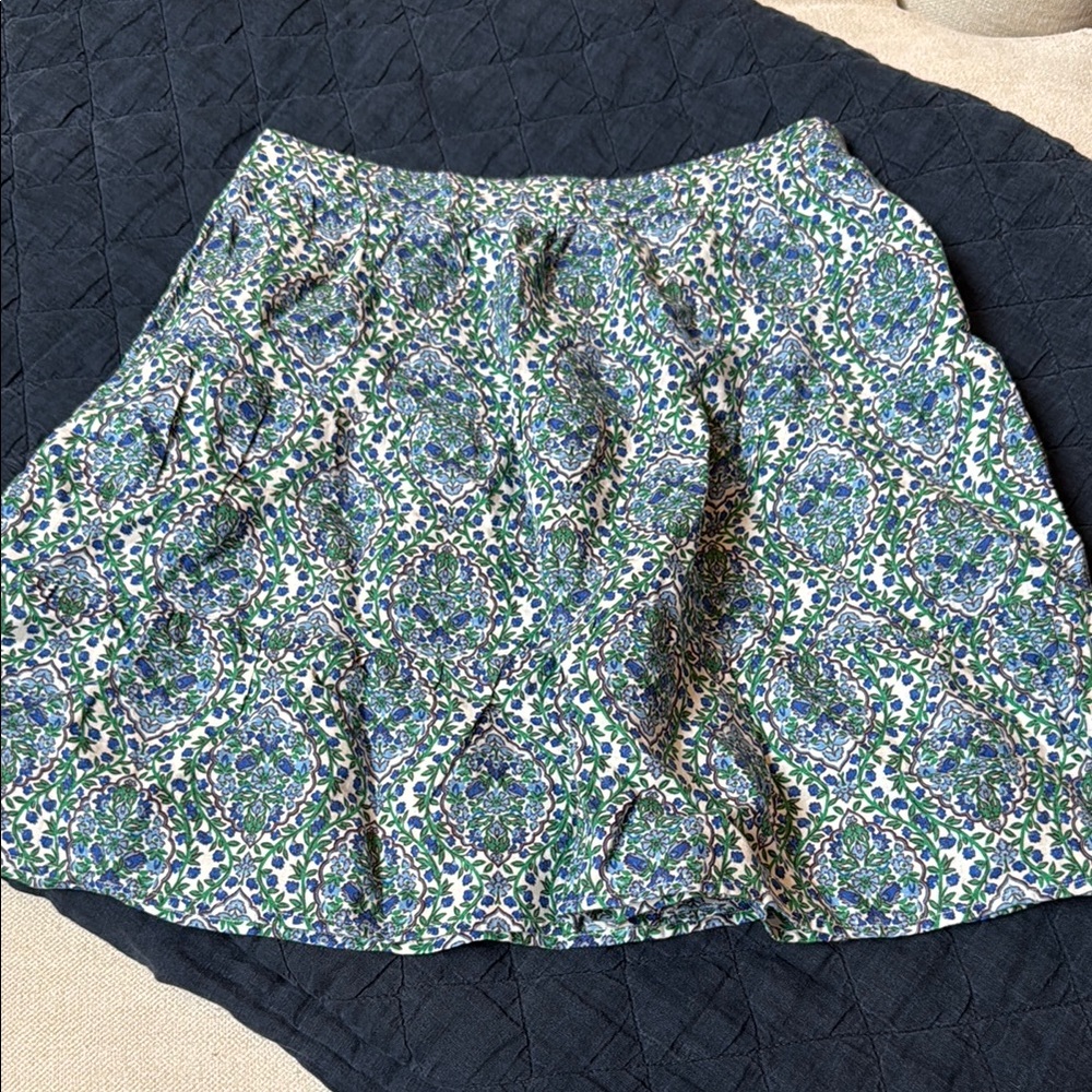 Floral Green and Blue Women's Skirt